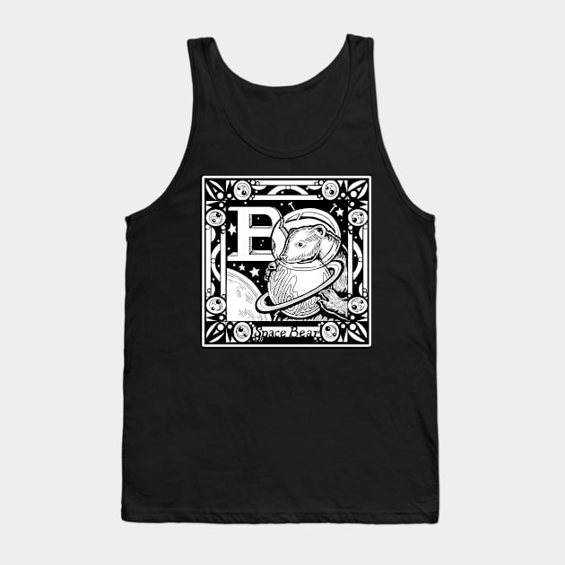 B is For Bear - White Outlined Version Tank Top by Nat Ewert Art